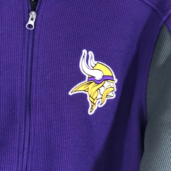 NFL Vikings Knit Sweater Zipper Jacket Size M - Picture 2 of 8